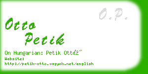 otto petik business card